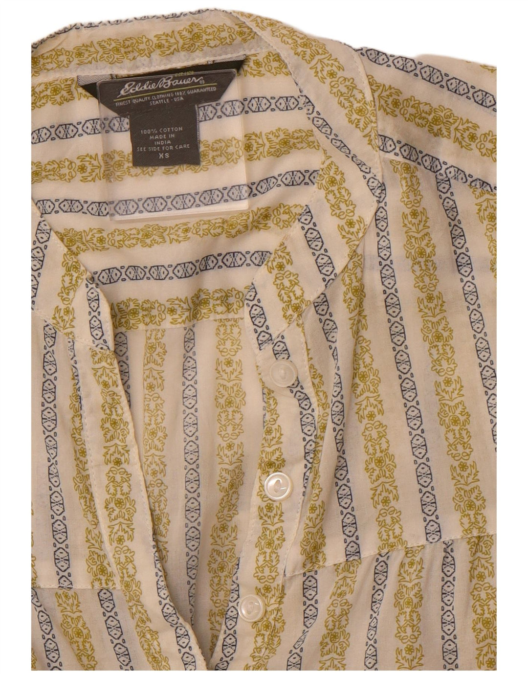 Cămașă Eddie Bauer pentru femei UK 6 XS, verde, bumbac floral