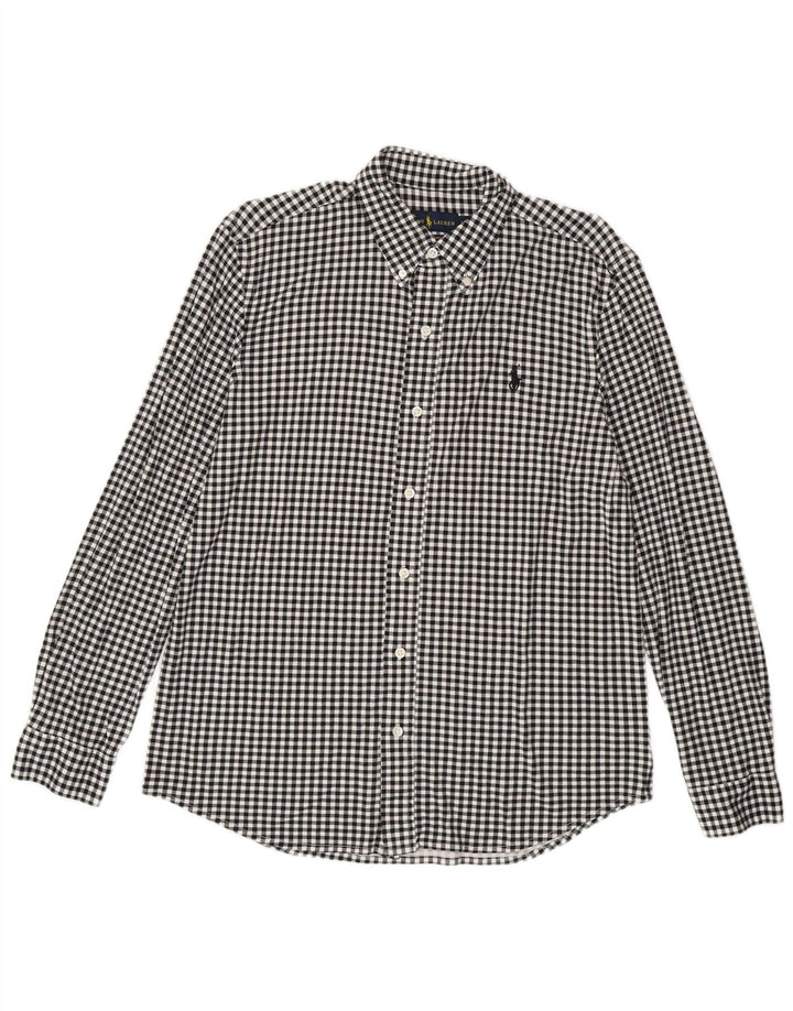Cămașă de flanel pentru bărbați Ralph Lauren, mare, neagră, din bumbac