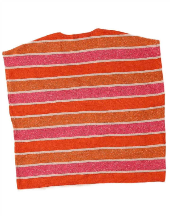 BENETTON Womens Oversized Crop Blouse Top UK 10 Small Multicoloured