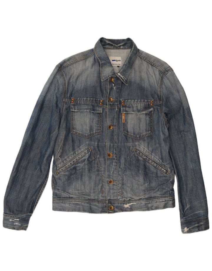 Jachetă pentru bărbați Gas din denim învechit UK 38, bumbac albastru mediu
