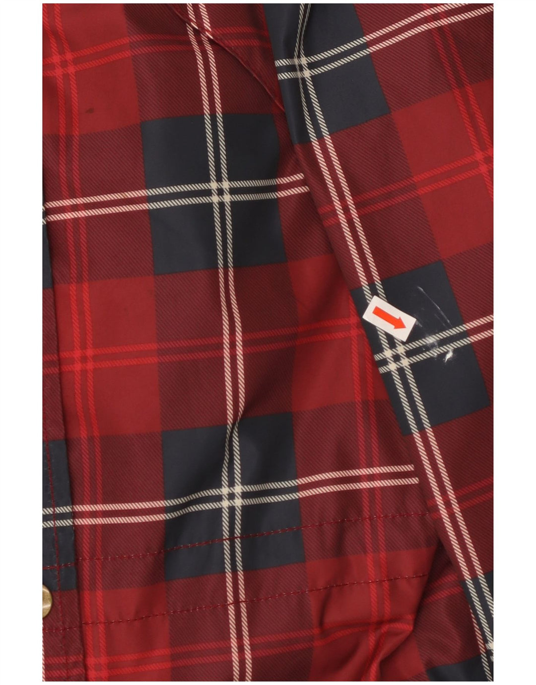 JACK WILLS Jachetă de ploaie supradimensionată cu glugă pentru femei UK 6 XS Poliester cu carouri roșii