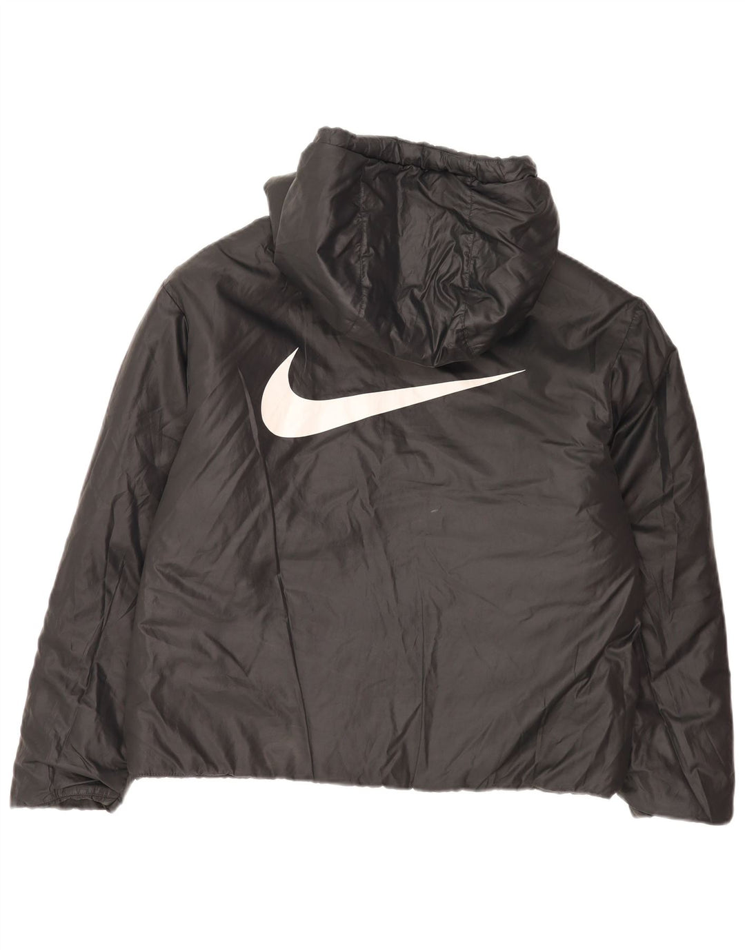 Jachetă căptușită reversibilă cu glugă Nike pentru femei UK 16 Poliester negru mare