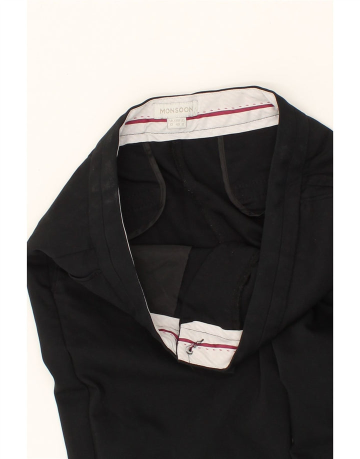MONSOON Womens Slim Cropped Trousers UK 12 Medium W30 L24 Black Polyester Vintage Monsoon and Second-Hand Monsoon from Messina Hembry 