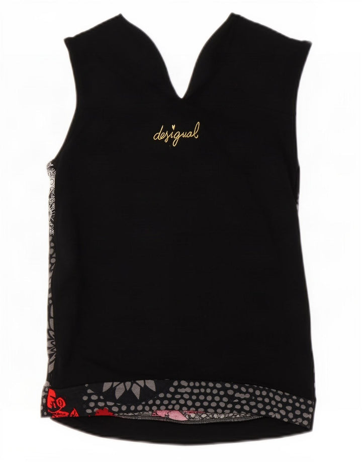 Bluză fără mâneci pentru femei Desigual UK 12 Medium Black Floral