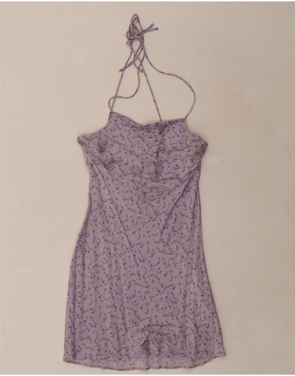 Rochie mini pentru femei Zara UK 6 XS Viscoză Floral Mov