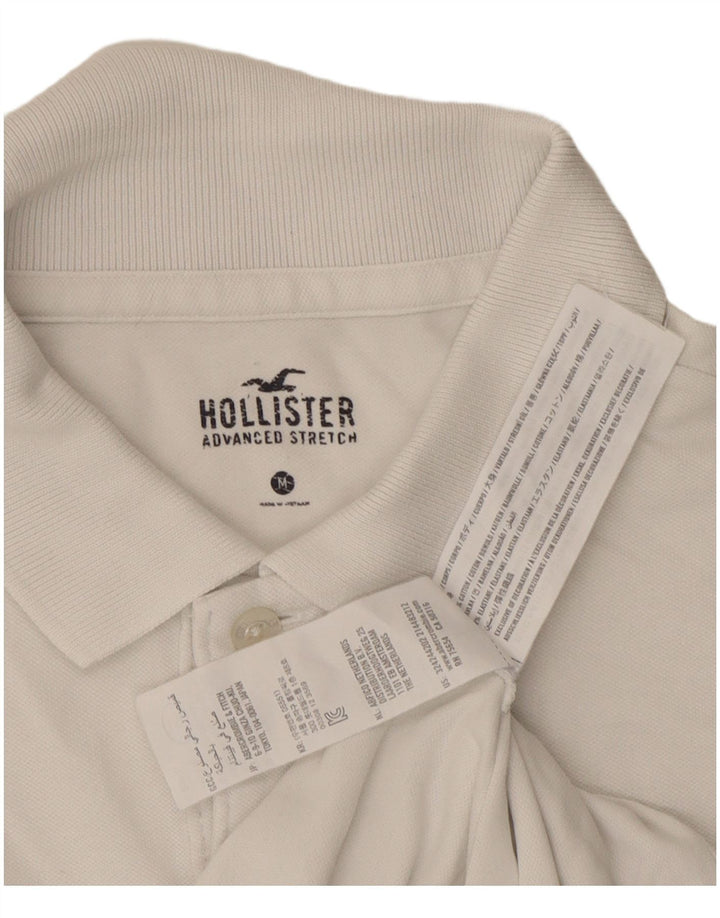 Cămașă polo Hollister pentru bărbați, bumbac alb mediu