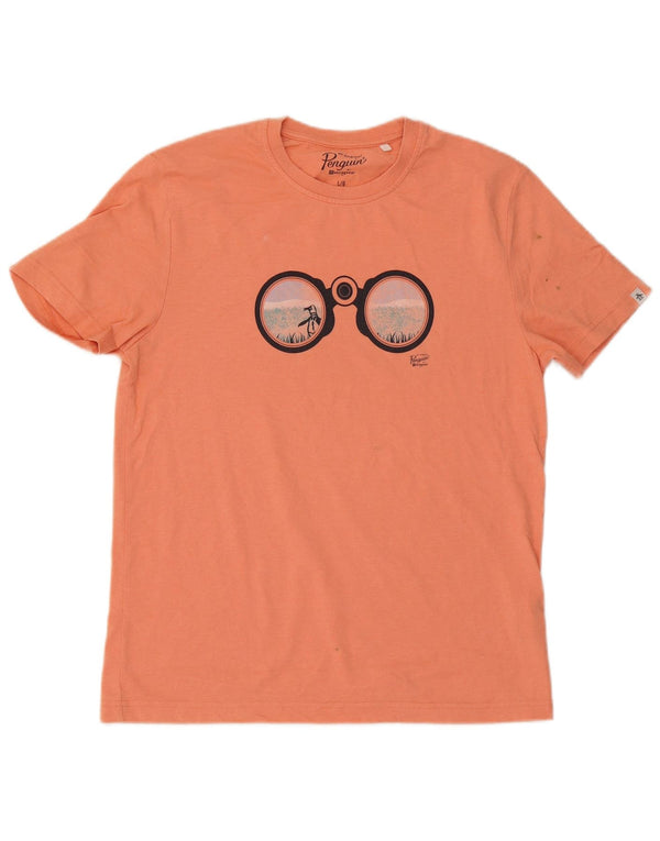 Tricou grafic pentru bărbați Penguin Top mare bumbac portocaliu