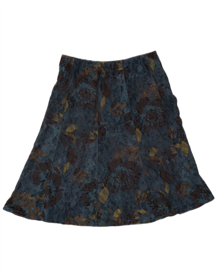 Fustă A-Line pentru femei Marks & Spencer UK 12 Medium W30 Poliester Floral Albastru