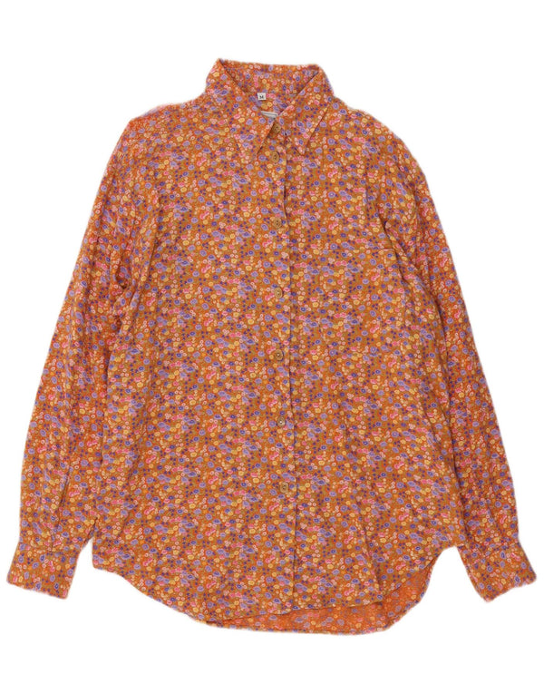 Cămașă Vintage pentru femei UK 14 Medium Multicolor Floral Viscose
