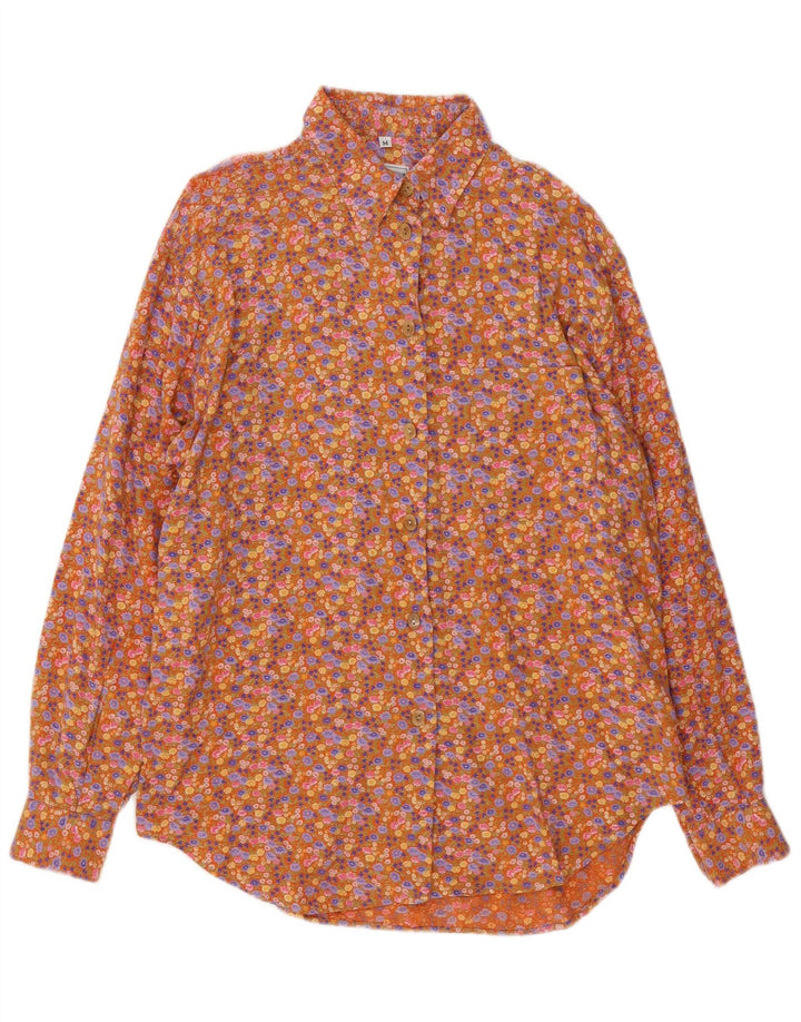 Cămașă Vintage pentru femei UK 14 Medium Multicolor Floral Viscose