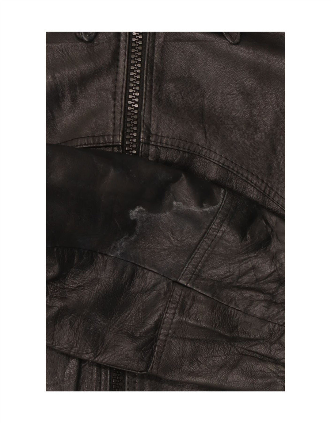 Jachetă Bomber din piele vintage pentru femei IT 50 XL din piele neagră