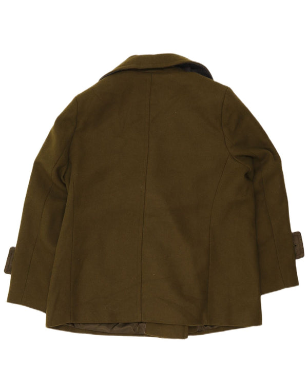 Marks & Spencer Womens Pea Coat UK 18 XL Khaki Polyester