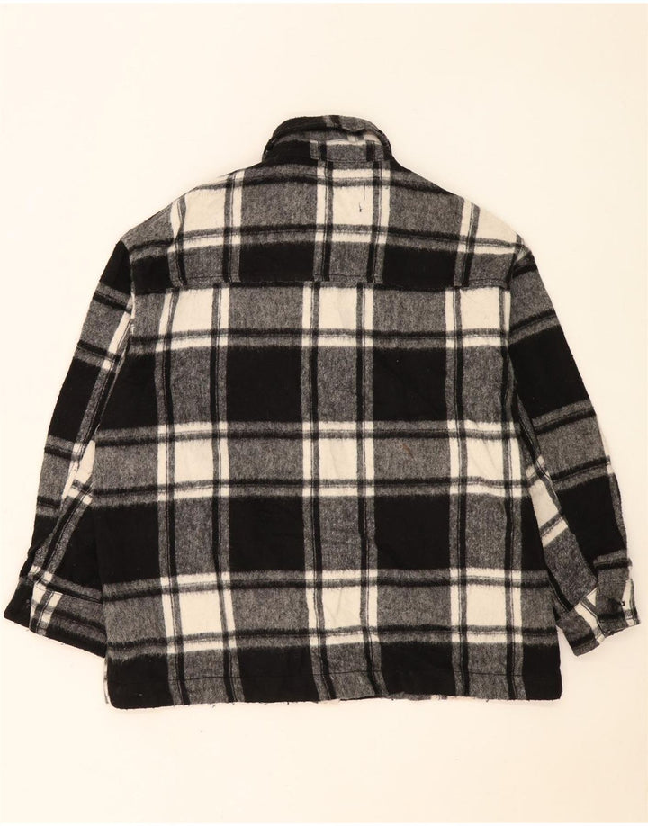 Jachetă utilitare supradimensionată pentru femei Zara UK 10 Small Black Check Acrylic