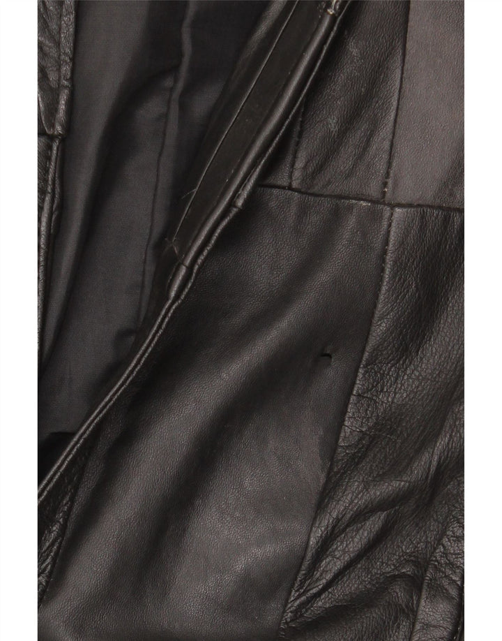 VINTAGE Gilet din piele pentru bărbați UK 38 Medium Black Patchwork