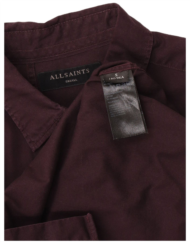 Cămașă bărbătească All Saints Bumbac Burgundy mic