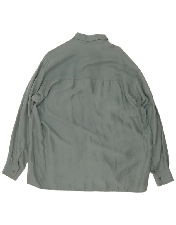 Cămașă Vintage pentru bărbați XL Mătase verde