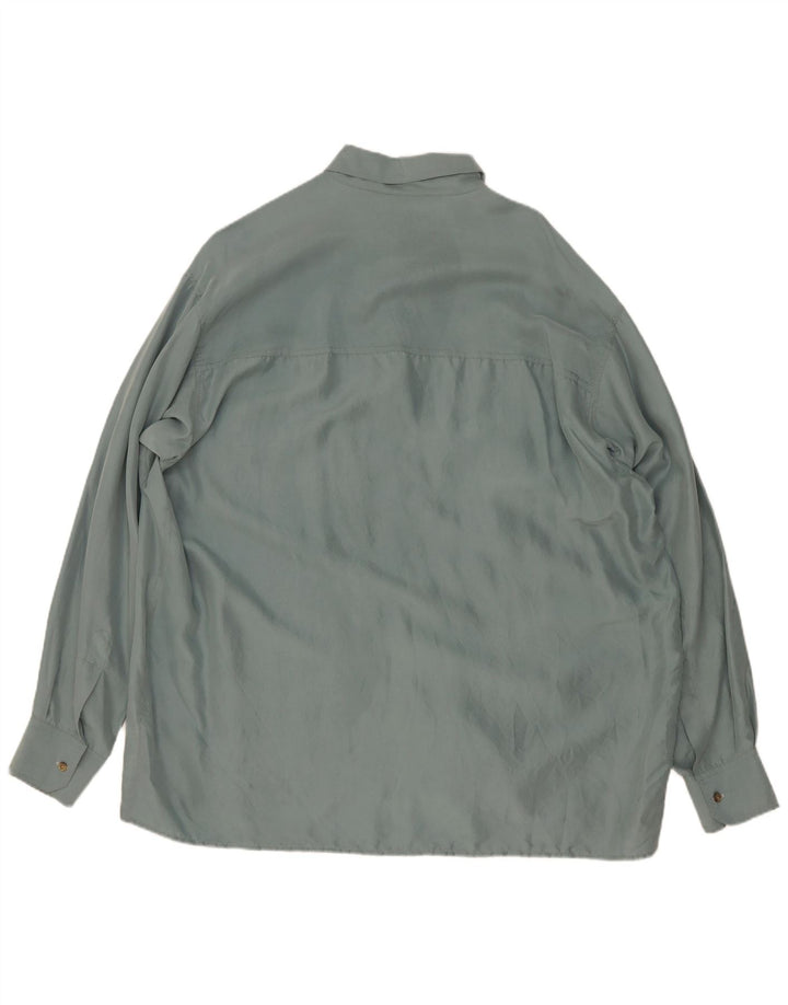 Cămașă Vintage pentru bărbați XL Mătase verde