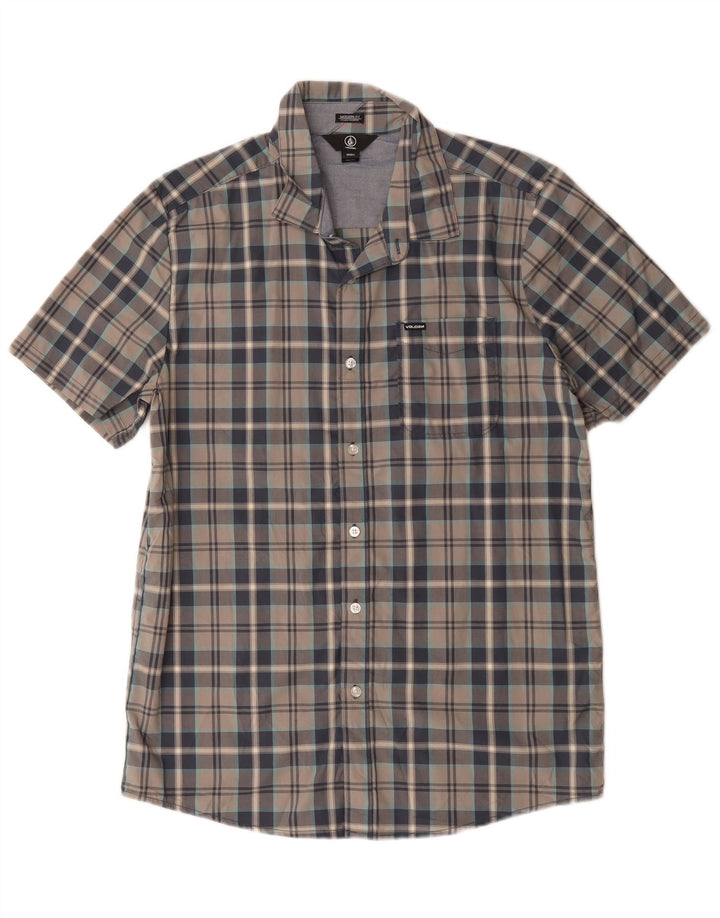 Cămașă cu mânecă scurtă pentru bărbați Volcom Modern Fit, mare, gri din bumbac