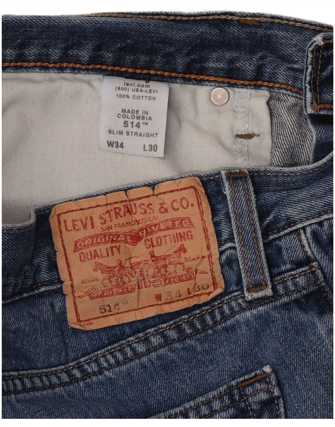 Blugi Levi's 514 Slim Straight pentru bărbați W34 L27 Bumbac albastru