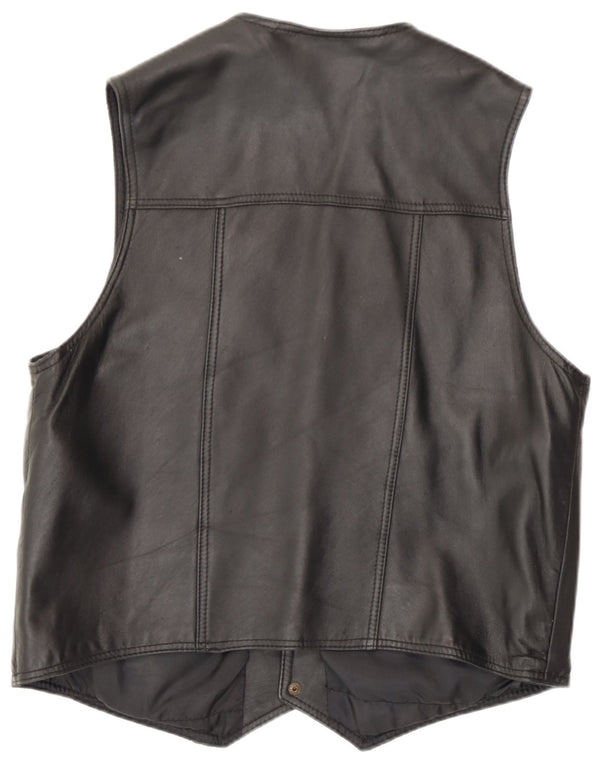 Vestă din piele pentru bărbați Mondi UK 36 Small Black