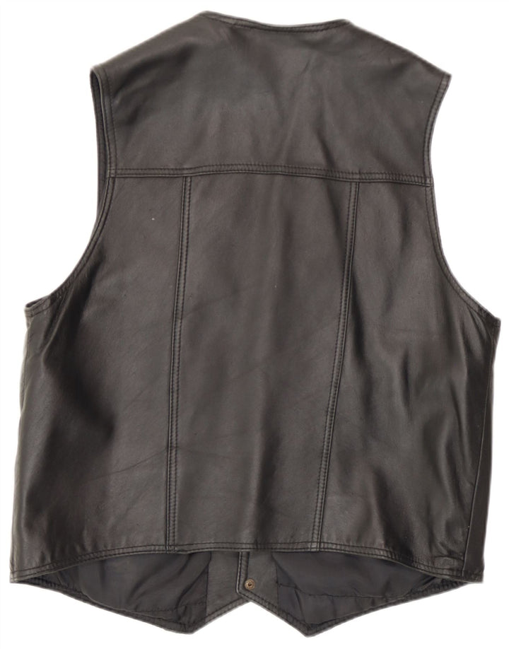 Vestă din piele pentru bărbați Mondi UK 36 Small Black