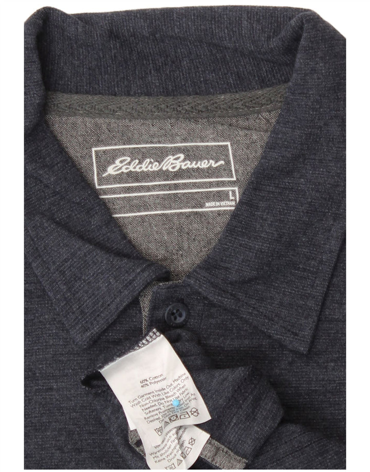 Cămașă polo Eddie Bauer pentru bărbați, mare, albastru bleumarin, bumbac