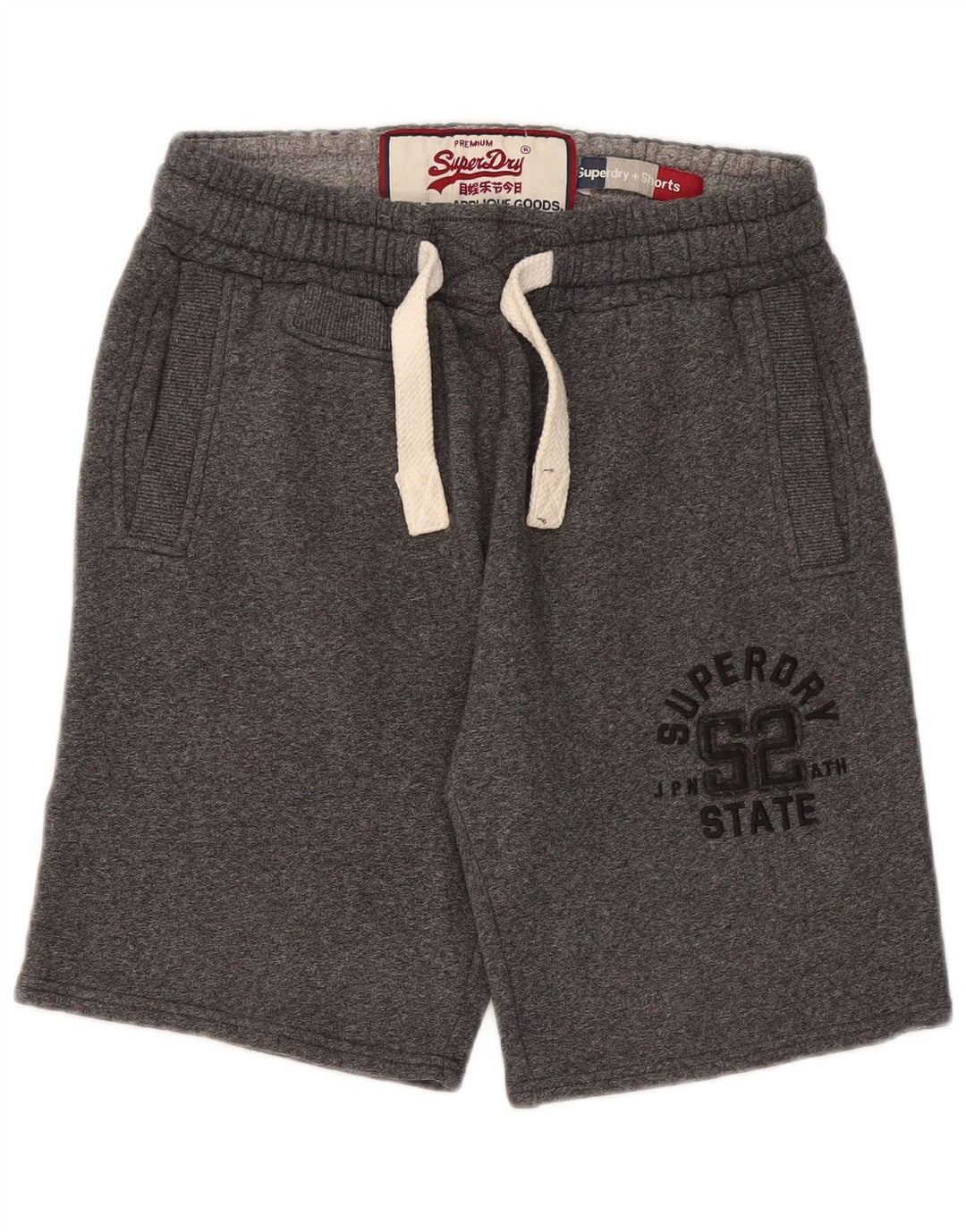Pantaloni scurți de sport grafic Superdry pentru bărbați, bumbac cu pete mici, gri