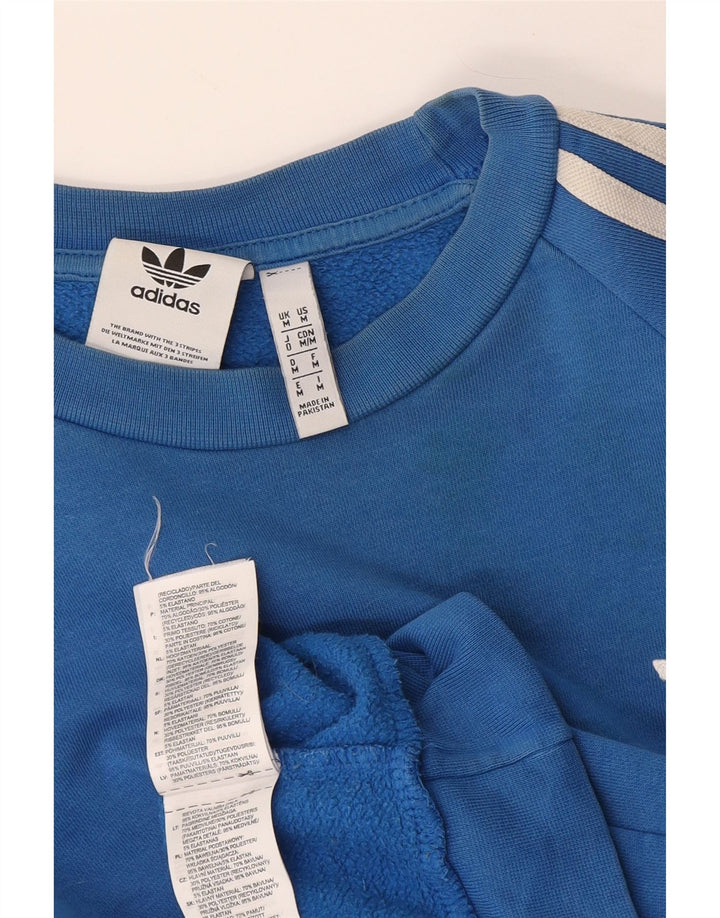 Pulover Adidas pentru bărbați, bumbac albastru mediu