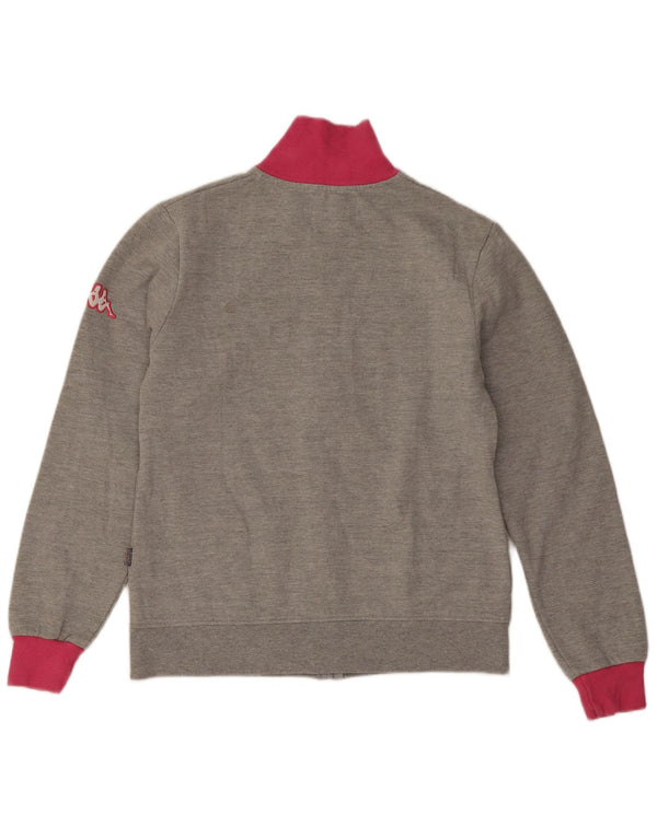 Jachetă de top pentru trening grafic Kappa pentru femei UK 12 Medium Gri Colorblock