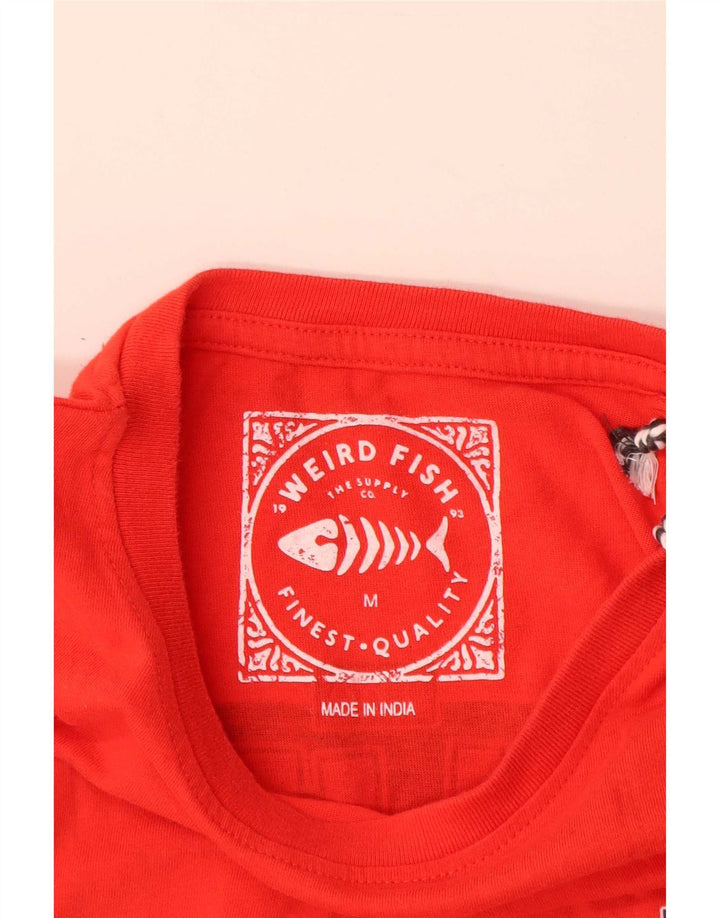 Tricou grafic pentru bărbați Weird Fish Top, bumbac roșu mediu