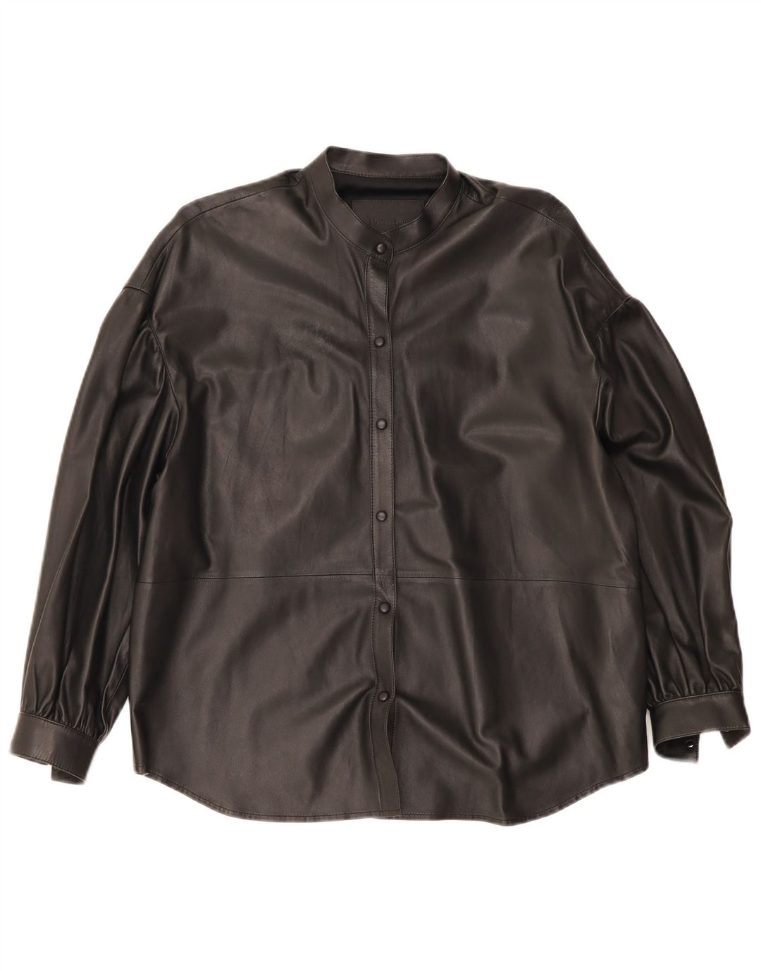 Cămașă din piele supradimensionată pentru femei Massimo Dutti UK 6 XS Piele neagră