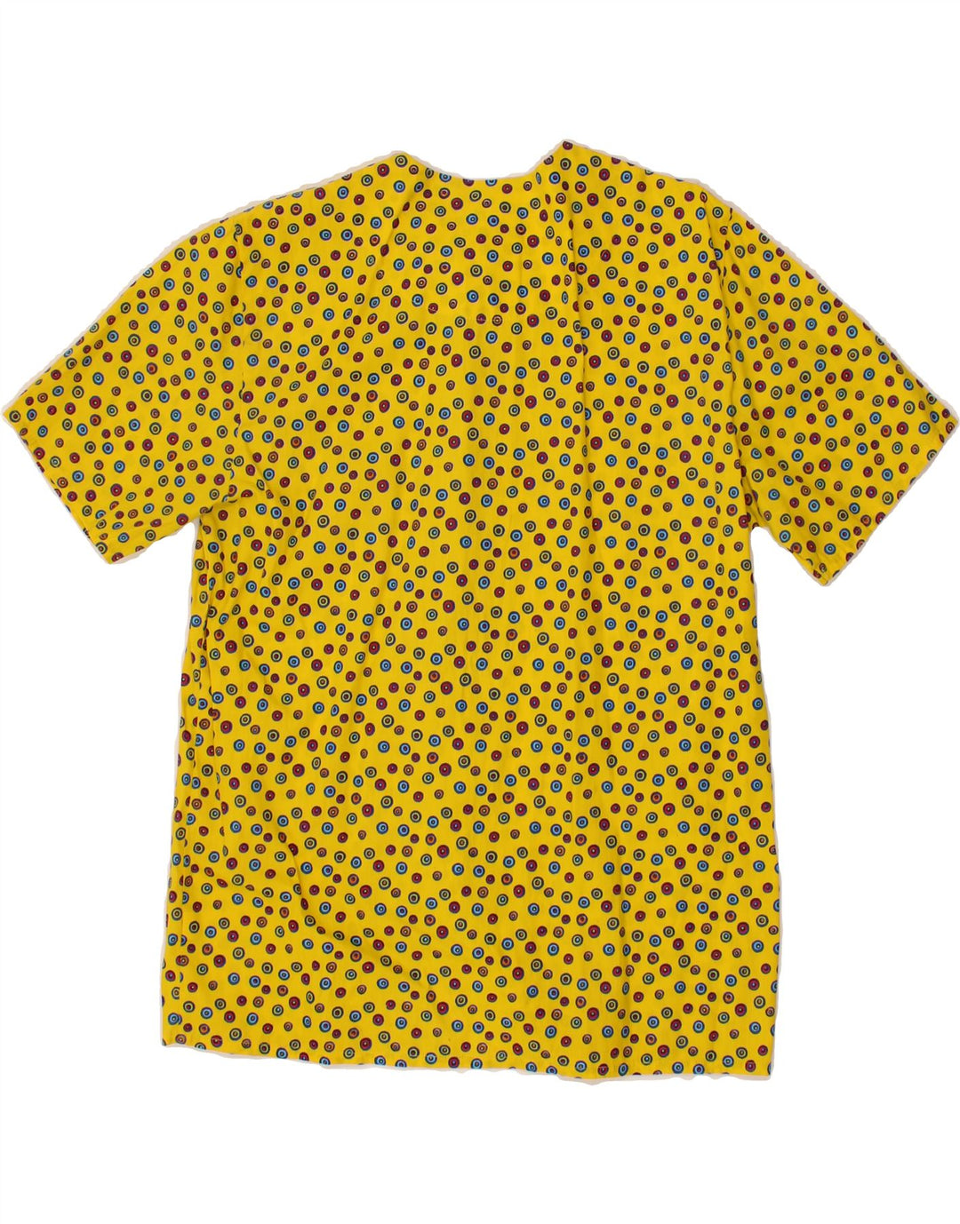 VINTAGE Womens Longline Short Sleeve Shirt Blouse EU 40 Medium Yellow Vintage Vintage and Second-Hand Vintage from Messina Hembry 