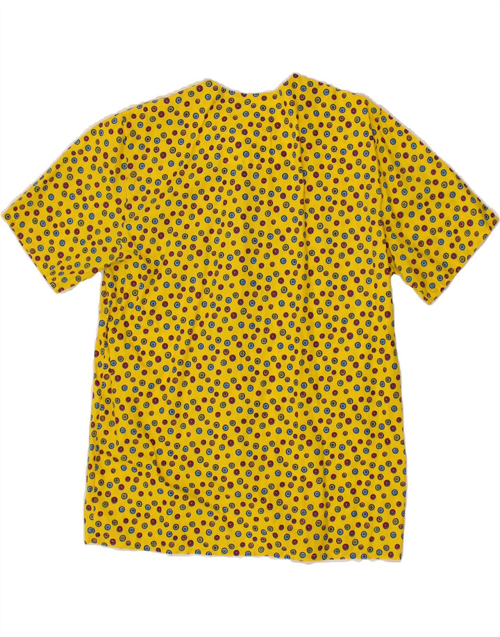 VINTAGE Womens Longline Short Sleeve Shirt Blouse EU 40 Medium Yellow Vintage Vintage and Second-Hand Vintage from Messina Hembry 