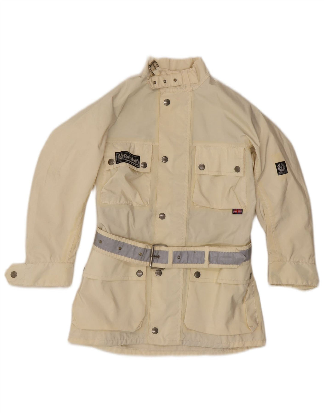 Jachetă Belstaff pentru băieți, 7-8 ani, din nailon alb