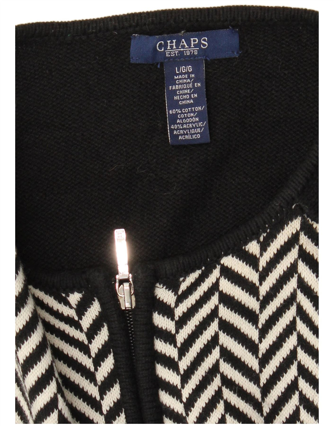 Pulover cardigan CHAPS pentru femei UK 14 mare, negru, bumbac
