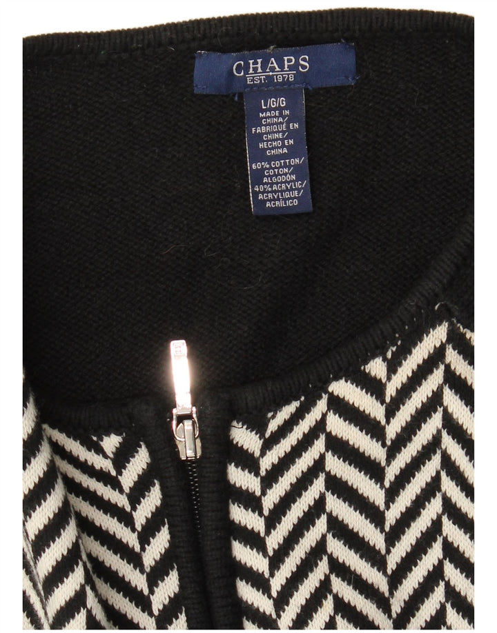Pulover cardigan CHAPS pentru femei UK 14 mare, negru, bumbac