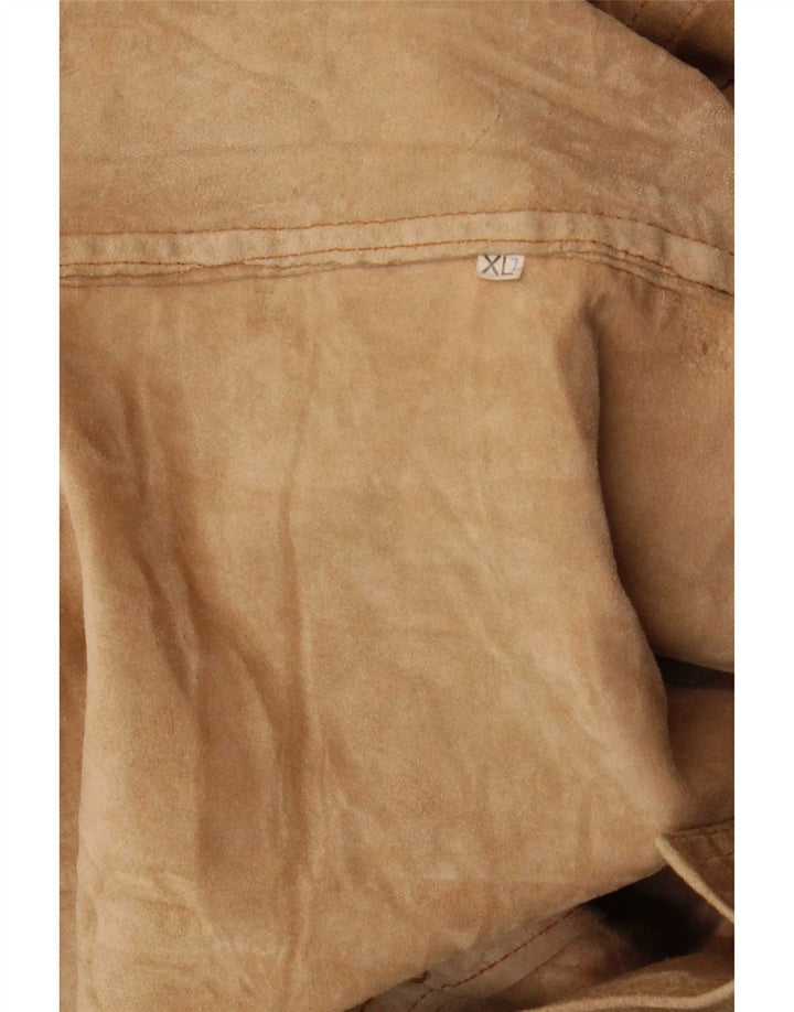 Jachetă vintage de piele intoarsa pentru femei UK 18 XL Bej