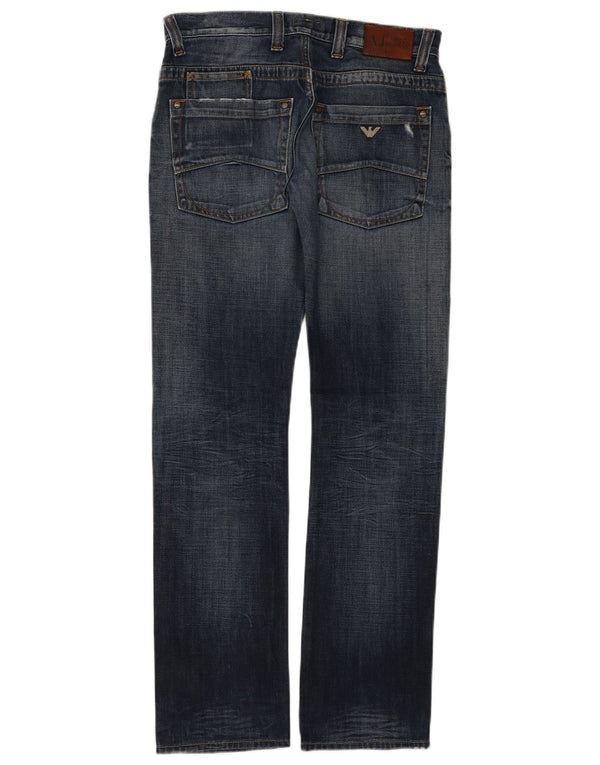 ARMANI Womens Straight Jeans W30 L33 Blue Cotton