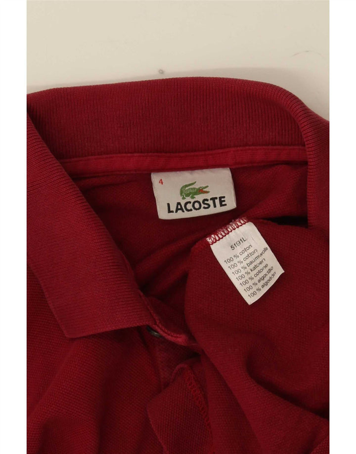 Tricou polo Lacoste pentru bărbați, mărimea 4, bumbac roșu mediu