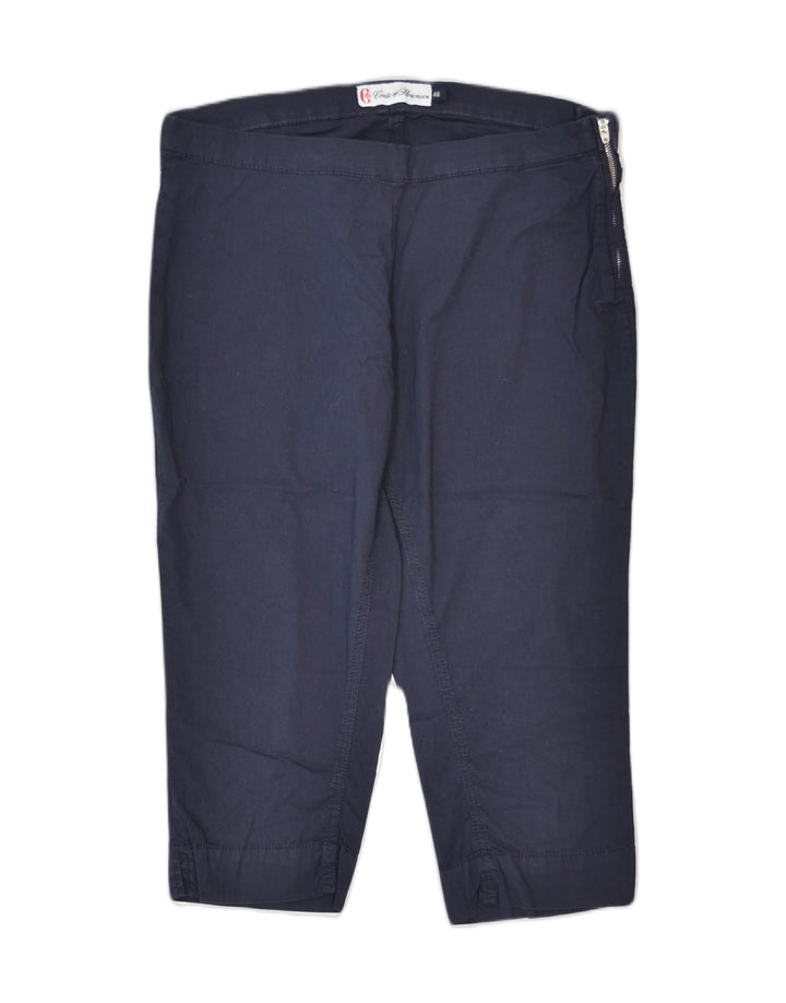 CONTE OF FLORENCE Womens Capri Trousers IT 46 Large W32  Navy Blue Cotton | Vintage | Thrift | Second-Hand | Used Clothing | Messina Hembry 