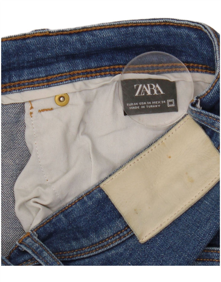 Blugi slim pentru bărbați Zara EU 44 Large W34 L30 Albastru