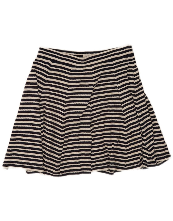 Fusta A-Line tricotată pentru femei Fat Face UK 10 Small W28 Bumbac cu dungi negre