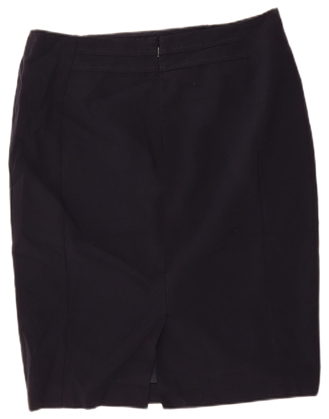 Fusta creion pentru femei Marks & Spencer UK 14 mare W34 poliester bleumarin