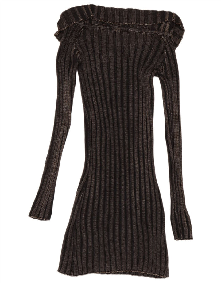 ZARA Rochie Jumper cu mânecă lungă pentru femei UK 14, mare, negru, bumbac