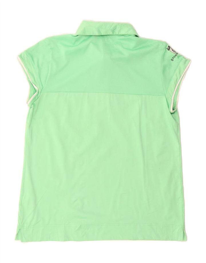 ADIDAS Womens Climacool Polo Shirt UK 16 Large Green Colourblock Polyester Vintage Adidas and Second-Hand Adidas from Messina Hembry 