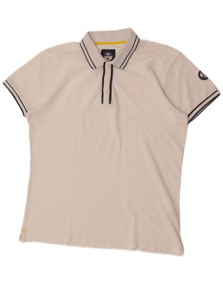 Tricou polo North Sails pentru bărbați, bumbac cu dungi albe 2XL