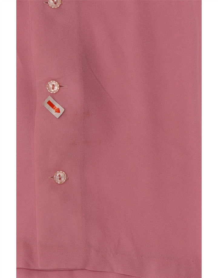 Bluză vintage cu mâneci lungi pentru femei UK 12 Roz mediu