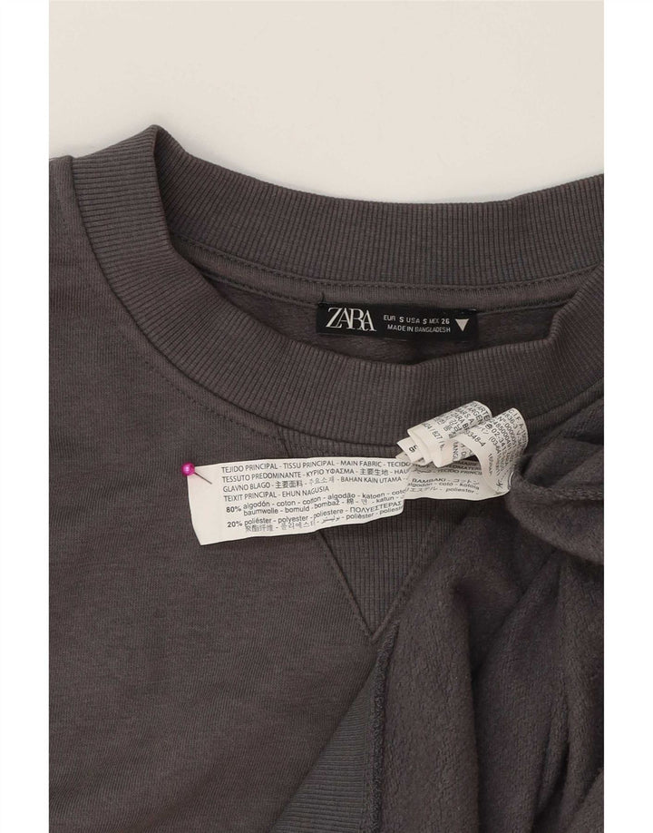 Pulover supradimensionat pentru femei Zara UK 10 Bumbac gri mic
