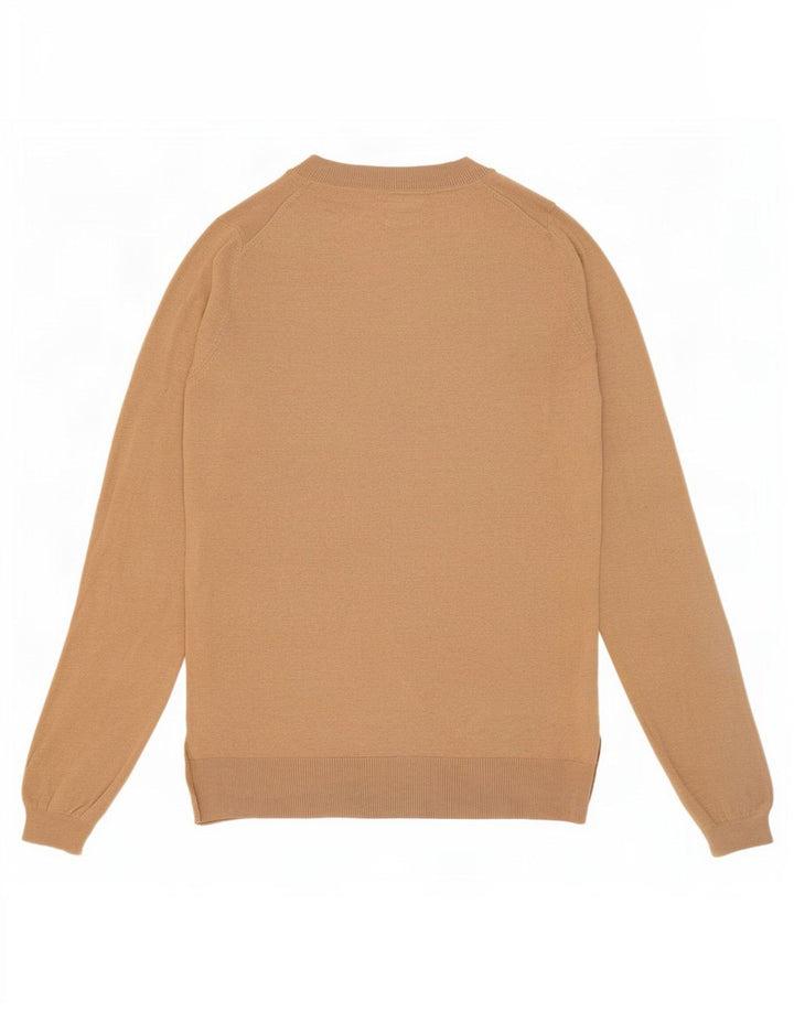 Pulover cu decolteu în V Massimo Dutti pentru femei UK 12 Lână mediu bej