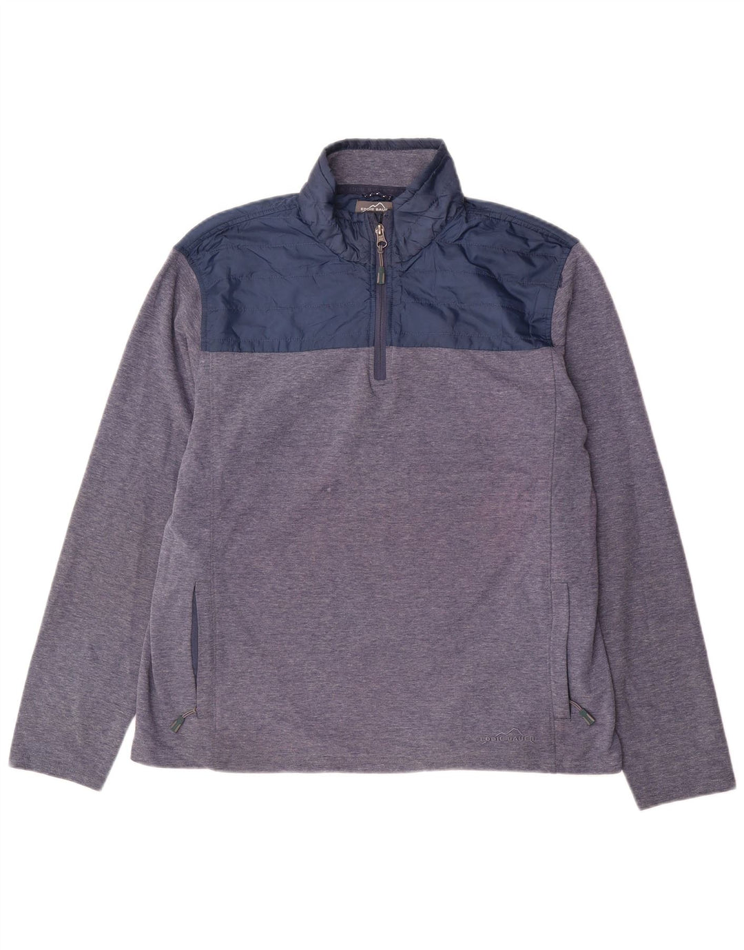Pulover pentru bărbați Eddie Bauer, cu fermoar, cu gât, mare, albastru
